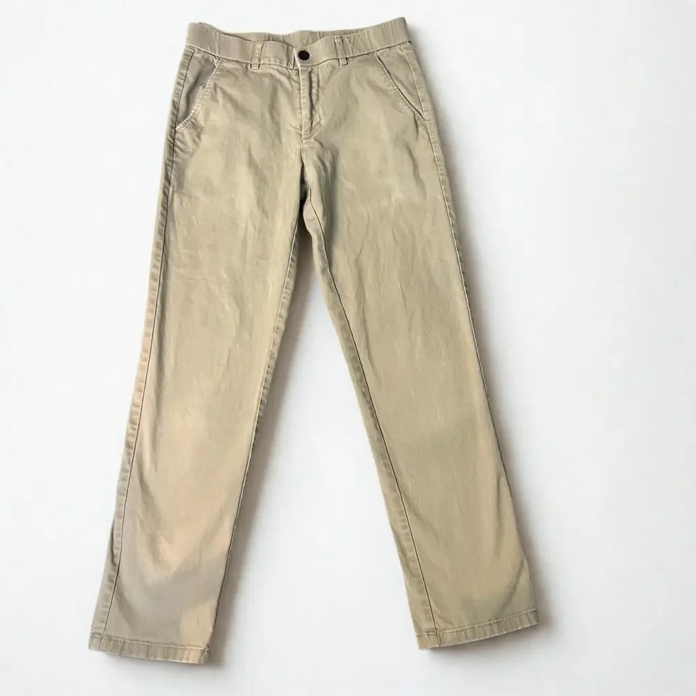 Plaid & Plain Junior Slim Fit Kaki Dress Pants Size 28W × 30L with Pockets